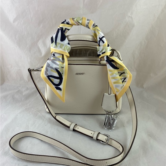 Dkny Handbags - DKNY Paige Small Satchel R21DL465 Crossbody Strap and Double Handle With Scarf